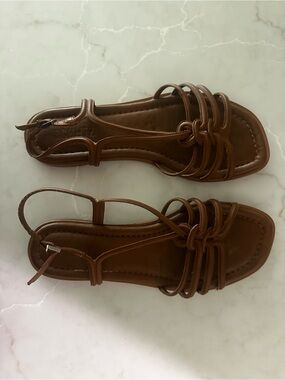 SCHUTZ Brown Knotted Strap Women's Sandals